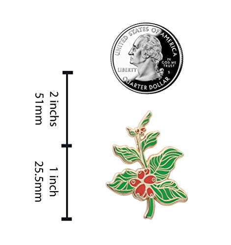 REAL SIC Coffee Berry Enamel Pin, Coffee Branch Lapel Pin, Jewelry Quality Coffee Lovers Brooch Lapel Pin for Jackets, Backpacks, Hats, Bags