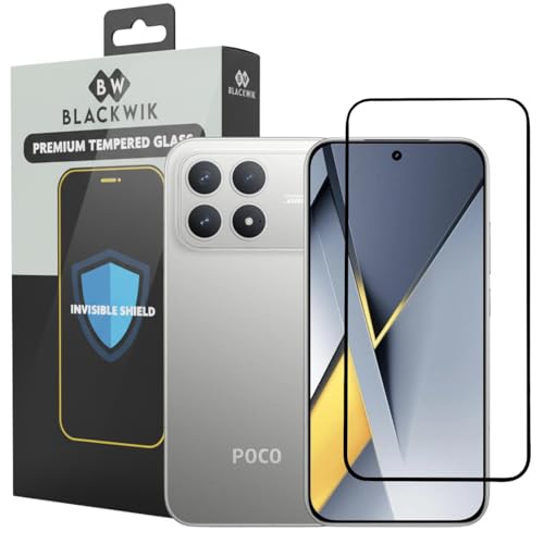 Image of Blackwik Premium Tempered Glass Screen Protector for POCO F8 Pro with Edge-To-Edge Protector Coverage | Easy Installation Kit (Black)