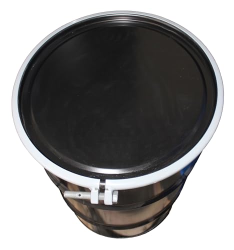 Image of Air Sea Containers 30 Gallon (New) Open Head UN Rated Steel Drum with Ring Lock Lid - Approx. 18.5 inch Diameter x 29 inch Height - UN Rated: 1A2 /Y1.4 for Solids & Liquid Materials