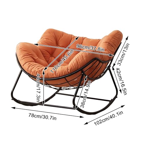 Modern Rocking Chair with High Backrest,Upholstered Recliner,Nursery Rocking Chair, Glider Chair for Baby Nursing, for Living Room/Bedroom/Nursery/Backyard/Balcony(Orange)