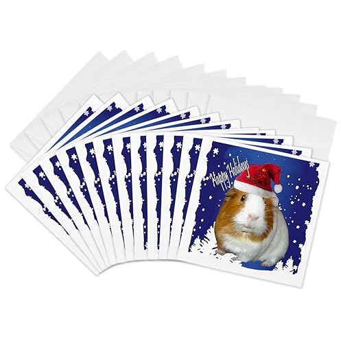 3dRose Guinea Pig Christmas - Greeting Cards, 6 x 6 inches, set of 12 (gc_4583_2)