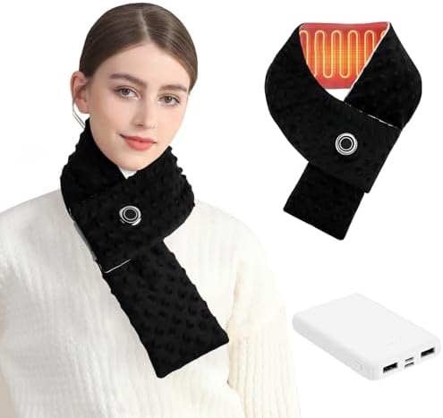 Heated Scarf with 5000mAh Battery Rechargeable Heating Pad for Neck Pain Relief