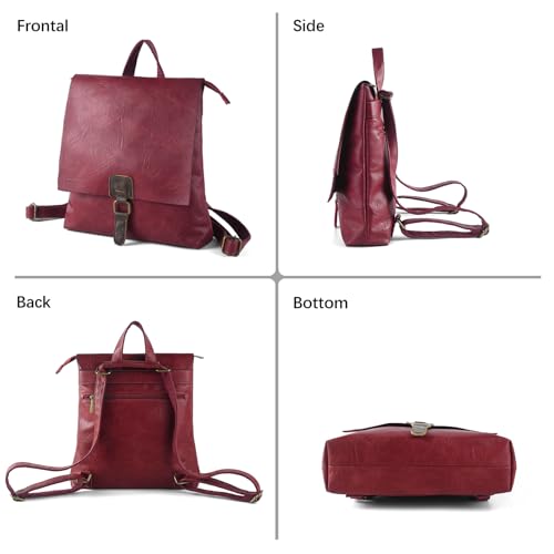 Image of Women's Fashion Backpack Purse Multipurpose Design Convertible Satchel Handbags Shoulder Bag Travel bag (Rose)