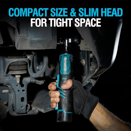 Berserker 3/8\" Cordless Electric Ratchet Wrench Set, 35 Ft-lbs 260RPM 12V Power Ratchet Tool Kit with Variable Speed， 2x 2.0Ah Li-Ion Battery and Charger, 13 Sockets, 1/4\" Adapter & 3\" Extension Bar - Thumbnail 3