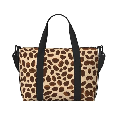 The graininess of coffee beans Printed Travel Bag Large Gym Tote, Weekend & Business Trip Crossbody Shoulder Bag, Lightweight