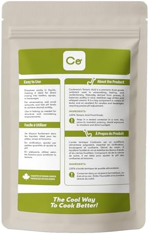 Coolinario Tartaric Acid Powder (2 OZ) Food Grade Natural Acidulant - 1
