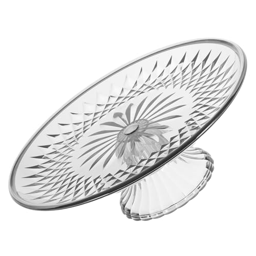 Garneck Acrylic Fruit Plate Pedestal Bowl Decorative Fruit Tray for Kitchen Counter Footed Bowl