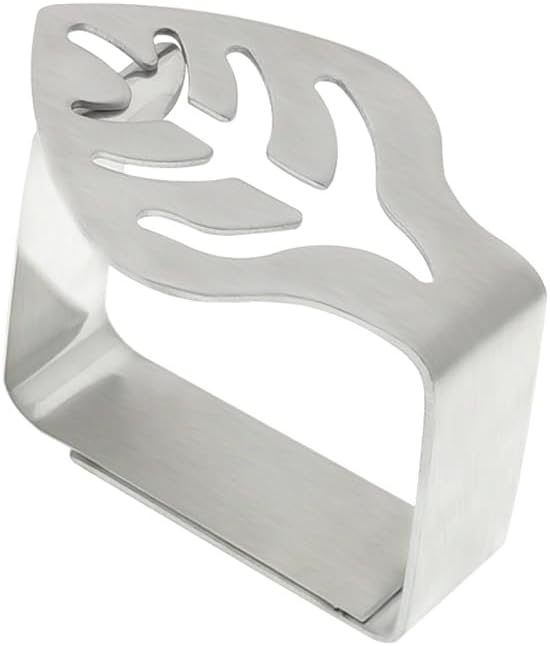 Coideal Decorative Table Cloth Clips, 8 Pcs Tablecloth Clips Holder Leaf Shape Stainless Steel Table Cover Clamps for Outdoor Picnic BBQ (Silver)