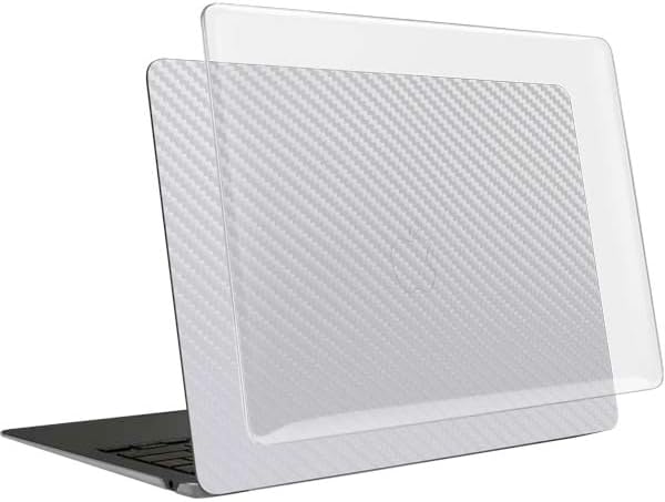 Skinit Laptop Case Plus Skin Compatible with MacBook Air 13in (2020) - White Carbon Fiber Specialty Texture Material Design