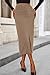 PRETTYGARDEN Corduroy Skirt Women Fall Fashion 2025 High Waisted Pencil Midi Skirts Business Casual Work Office Winter Outfit (Camel,14)