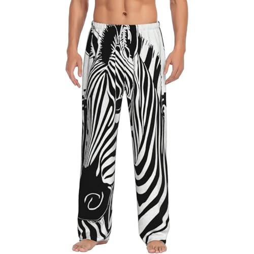 Pantalon de pyjama zèbre homme en flanelle de polaire pour vêtement d'intérieur