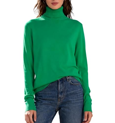 Image of Betusline Women's Turtleneck Sweater Soft Pullover Knit Sweater Tops for Women Fall Fashions