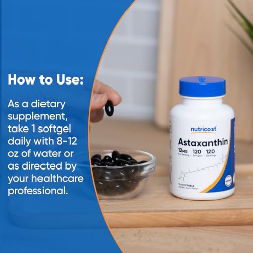 Nutricost アスタキサンチン12mg 120ソフトカプセル の商品画像 6