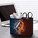 Niapessel Pencil Holder for Desk, Ice Hockey Fire Water Pen Holder Storage Desktop Pen Organizer Desk Pencil Organizer Makeup Brush Holder for Office School College Leather