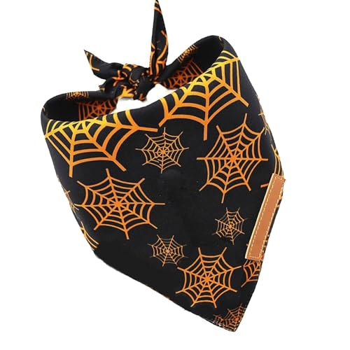 ホリデー ペット バンダナ コスチューム アクセサリー ハロウィン プリント付き 洗濯機で洗える 通気性の布 小型大型犬用 生地 ペットよだれかけ