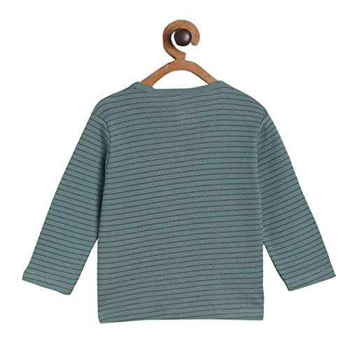 Image of miniklub Baby Round Neck Full Sleeve Full Length Knitted Cotton Body Suit Set, Pack of 2 (Multi Color)