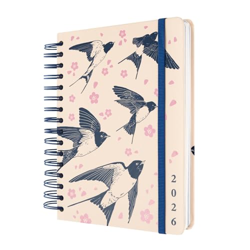 Kokonote Agenda 2026 Dia por Pagina A5 Wabi Sabi - Agenda diaria Anual mujer con Anillas - Incluye Pegatinas, Marcapáginas y Apartados funcionales