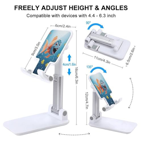 Support téléphone pliable réglable bureau poisson design universel