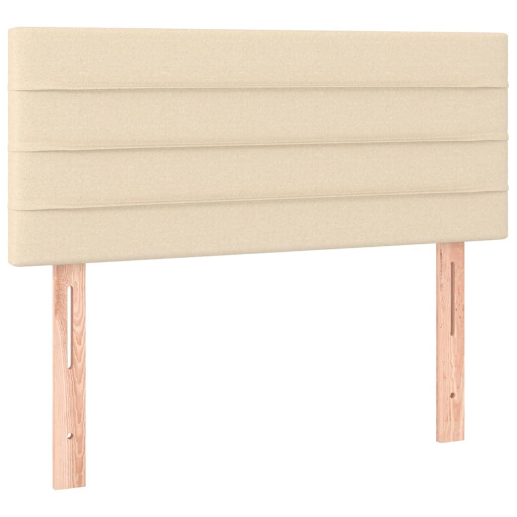 vidaXL Cabecero Tapizado Cama Antimancha Acolchado Protector Cubierto Elástico Prueba Polvo Funda Dormitorio de Tela Crema 90x5x78/88 cm