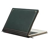 MOSISO PU Leather Zippered Case Only Compatible with Newest 2018 2017 2016 MacBook Pro 15 Inch with Touch Bar A1990 / A1707, Vintage Classic Premium Book Sleeve Cover, Peacock Green