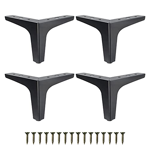 GOSCHE Legs for Furniture Set of 4, Matte Black Sofa Legs 5.3 Inch, Modern Style Replacement Feet for Couch Dresser Chair Bed Table Cabinet Ottoman Cupboard DIY Replacement Parts by GOSCHE - Used condition - US$15.20