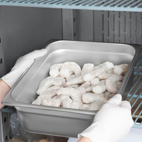 Soro Essentials- Half Size 4\" Deep Stainless Steel Anti-Jamming Steam Table Pan 24 Gauge- Chafer Food Pan Stackable Anti-Jam Steam Pan for Hotel Restaurant Supplies Party Buffet Event Catering
