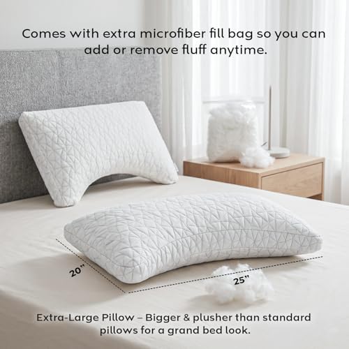 Image of AYKA Premium Microfiber Pillow for Sleeping | Super Soft & Fluffy Bed Pillow | 100% Virgin Microfiber Filling | Hypoallergenic, Breathable | Ideal for All Sleeping Positions 20x27 | White | Set of 2