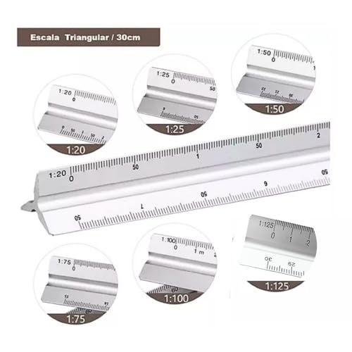 Escalímetro Triangular De Metal 30cm Régua Profissional Nº1