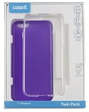 Case It Podwójne elastyczne etui TPU do iPhone 6 12 cm - przezroczyste i fioletowe