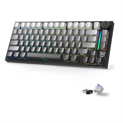 ATTACK SHARK X820Ultra �Q�[�~���O�L�[�{�[�h �M�t�g�X�C�b�` �O���[ 3WAY�ڑ� ���� �L�� Bluetooth ���C�����X ��x�� �m�u�t��TFT�X�}�[�g�f�B�X�v���C �e���L�[���X �p���z�� �K�X�P�b�g�}�E���g 4000mAh A