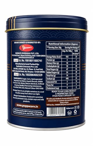 Image of POPPACORN Salted Caramel Gourmet Popcorn, 130g Tin Pack