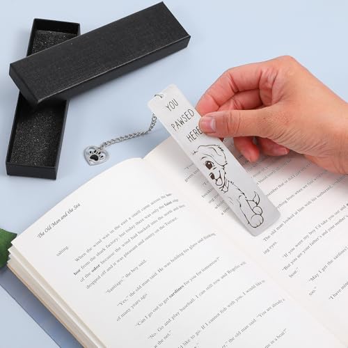 Yuanchu Hunde Lesezeichen für Frauen, Metall Lesezeichen für Buchliebhaber Süßes Lesezeichen mit Hundemotiv Anhänger und Geschenkbox Edelstahl Bookmark GeschenkFür Hundeliebhaber Studenten Lehrer