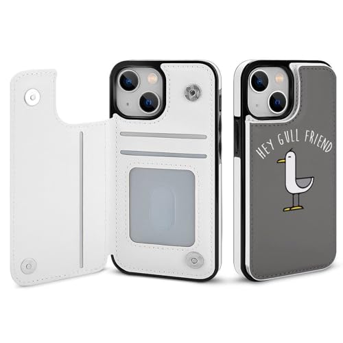適用 iPhone15Plus用ケース 手帳型 カモメ スマホケース カード収納 スタンド機能 アイフォン15Plusケース 耐衝撃 PUレザー カバー 財布型 Case