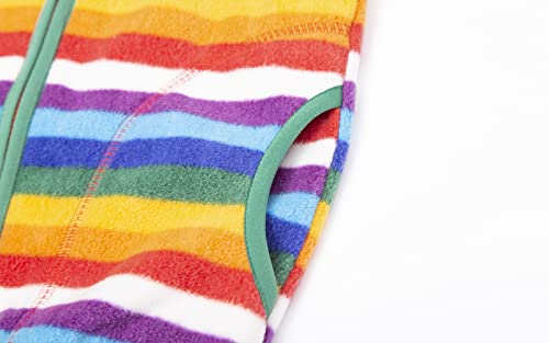 Mud Kingdom Toddler Girls Polar Fleece Jacket Outerwear Zip Up Stand Collar Winter Colorful Rainbow Stripes 3T thumb #3