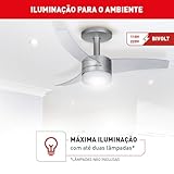 Ventilador de Teto Arno Ultimate Bivolt Prata VX15, 150W, Controle Remoto, 6 Velocidades, 4 Funções e Iluminação para 2 Lâmpadas glide