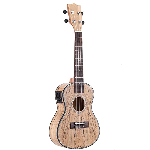 Instrumentos Musicales summina Ukelele de madera muerta de 24 pulgadas (material raro) guitarra hawaiana con LED EQ Cowry Shell Brims OX Bone Saddle...