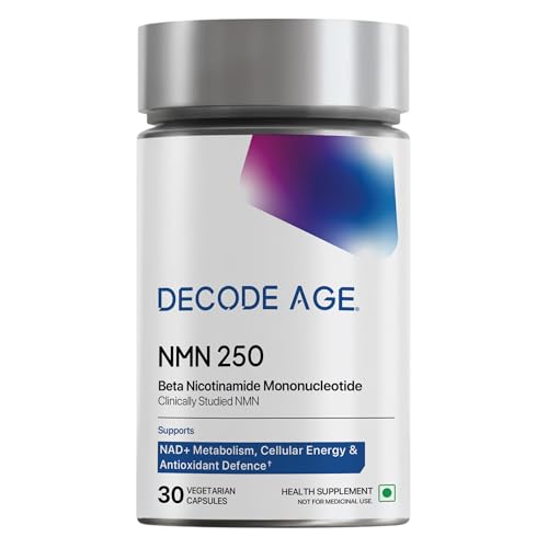 NMN Supplement 250 mg | 99% Pure NMN for Anti-Aging, NAD+ Boost & Cellular Energy | High Absorption Nicotinamide Mononucleotide | Longevity & DNA Repair Support | Decode Age