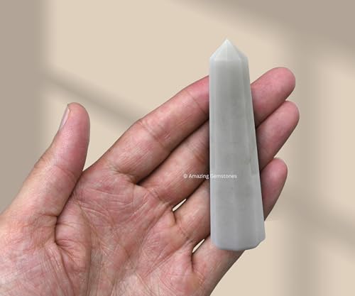 Image of Amazing Gemstone Snow Quartz Crystal Towers - Natural Healing Crystal Point Obelisk for Reiki Healing and Crystal Grid (3 inch to 4 inch INCH)