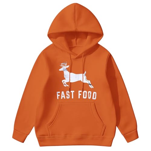 Sudaderas hombres con capucha estilo americano en color orange talla M