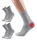 DANISH ENDURANCE Calcetines con Soporte para Fascitis Plantar, Calcetines Funcionales para Neuropatía, 2 pack, Gris Claro 39-42