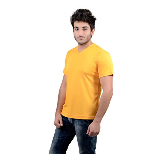Image of Stylish Regular Fit Plain Men's V-Neck Half Sleeve T-Shirt
