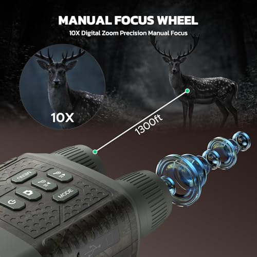 Image of 4K Night Vision Goggles, Night Vision Binoculars with 3″ Screen, 10X Digital Zoom, Infrared Binoculars, 5000mAh Rechargeable Battery, 32GB Card Included Tech Gadgets Telescope, Gifts for Men
