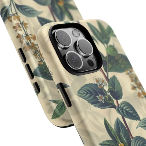 Coque iPhone 16 Pro Max herbes botaniques vintage rigide mate protège des rayures