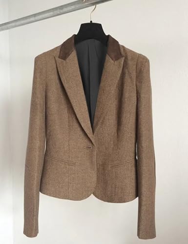 Women's Blazer Jacket Slim Fit Short One Button Spring Fall Sport Coat4