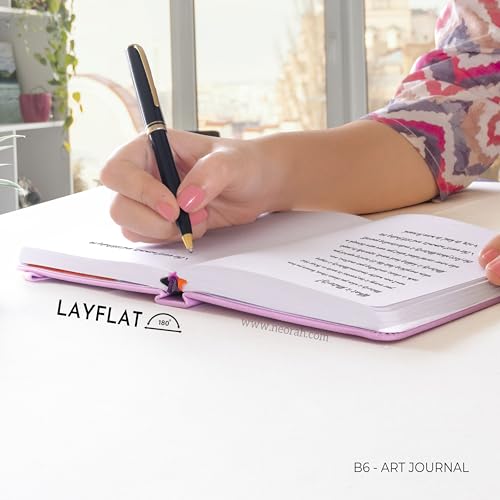 Image of NEORAH - B6 - ART JOURNAL | 200Gsm Dotgrid Notebook |144 Pages(17.5 x 12.5 cm) | Lay Flat |HardCover Bullet - Journal |3 Bookmarks |Elastic Closure| Inner BackPocket | Ideal-Bujo,Drawing (LAVENDER)