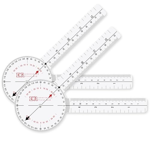 Goniomètre en plastique 8" ISOM 360 degrés outil mesure angle articulaire lot de 2