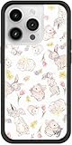 Wildflower Cases - Bunnies in Bonnets Case, Compatible with Apple iPhone 14 Pro | Coquette, Cottagecore, White, Floral - Protective Black Bumper, 4ft Drop Test Certified, Women Owned Small Business