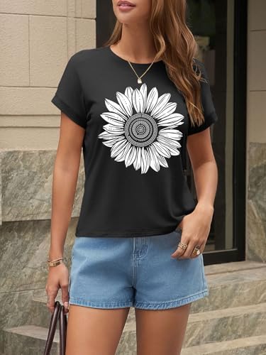 Image of UNCLECAT Womens Crop Tops Loose Fit Cap Short Sleeve Summer Tee