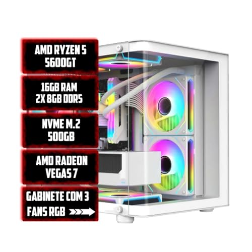 PC GAMER AQUARIO WHITE 5600GT| 16GB RAM| 500GB| RADEON VEGAS 7| G...