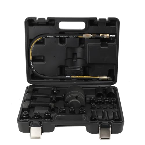 SUDEG Pneumatic Injector Puller Set,Air Vibration Injector Removal Tool Kit,Diesel Injector Puller with 19 Adapters for Diesel Engines,72-116PSI